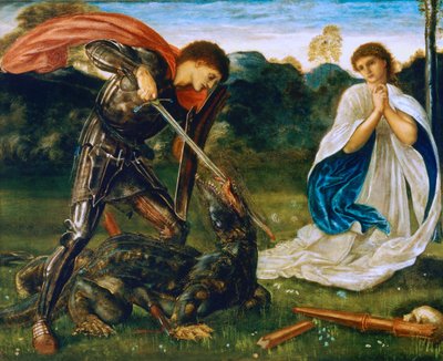 Kampen: St. Georg dreper dragen VI av Edward Burne-Jones