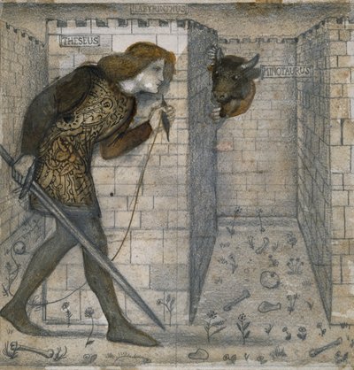 Flisdesign - Theseus og Minotauren i labyrinten av Edward Burne-Jones