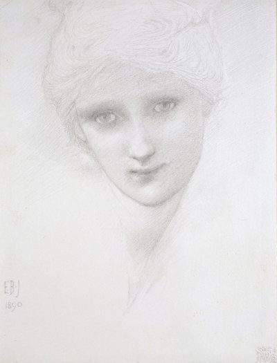 Hodet for en kvinne, 1890 av Edward Burne Jones