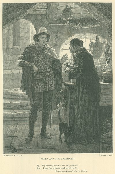 Illustrasjon for Romeo og Julie av Edward Burne Jones