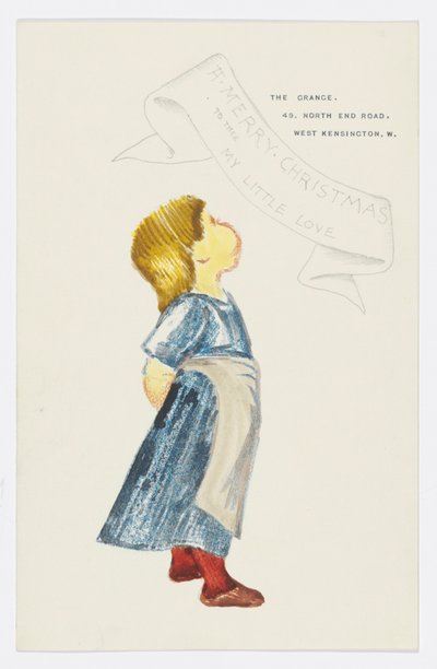 Brev til kunstnerens barnebarn Angela Thirkell (blyant på papir) av Edward Burne Jones