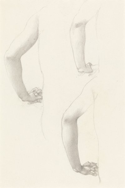 Studier av en arm og hender av Edward Burne Jones
