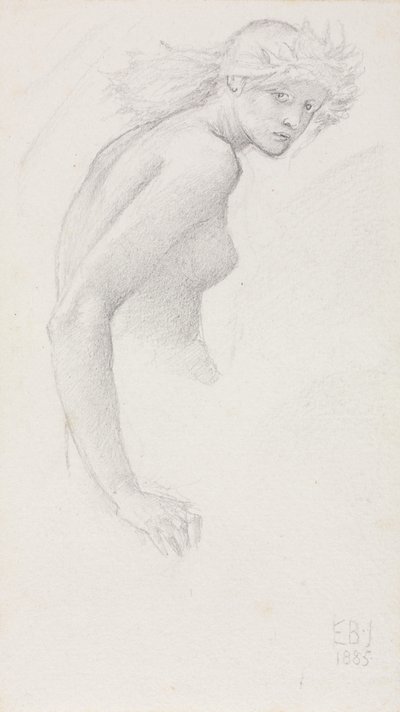 Studie av en kvinneskikkelse av Edward Burne Jones