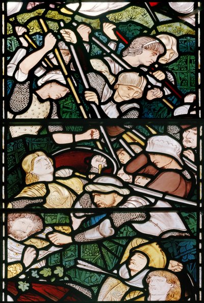Slaget ved Beth Horon, 1862-3 (farget glass) av Edward Burne Jones