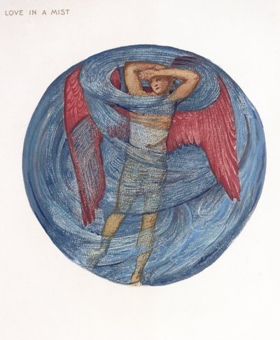 The Flower Book: I. Love in a Mist, 1905 (litho med gouache på papir) av Edward Burne Jones