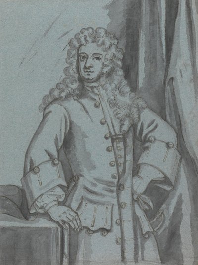 En gentleman, iført en frakk med lang knapp og store mansjetter av Edward Byng