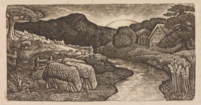 Sauene på hans beite av Edward Calvert