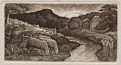 Sauene på hans beite, 1828. av Edward Calvert