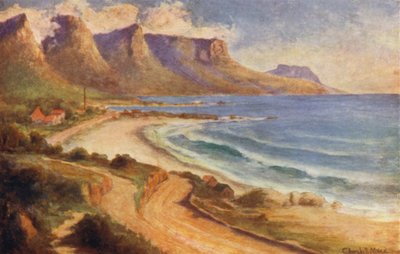 Cape Peninsula, Sør-Afrika: Camps Bay (farge litho) av Edward Clark Churchill Mace