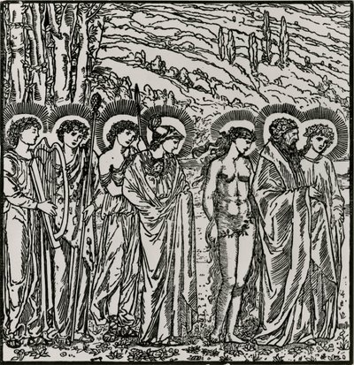 Inngang blant gudene av Edward Coley (after) Burne Jones