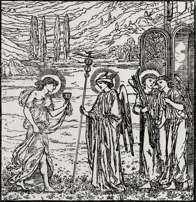 Inngang blant gudene av Edward Coley (after) Burne Jones