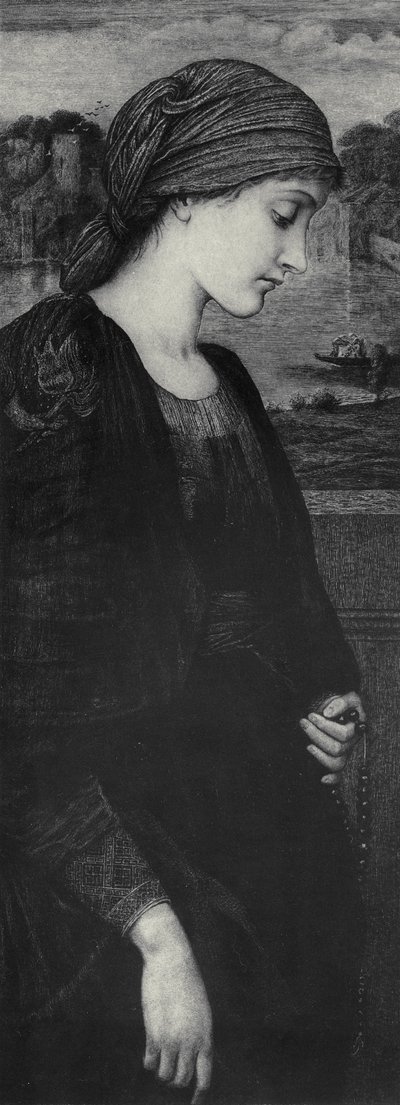 Flame of the Vestal, ca. 1887 (radering trykt på vellum) av Edward Coley (after) Burne Jones