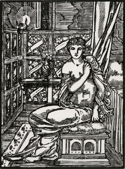 Psyche som venter Amor av Edward Coley (after) Burne Jones