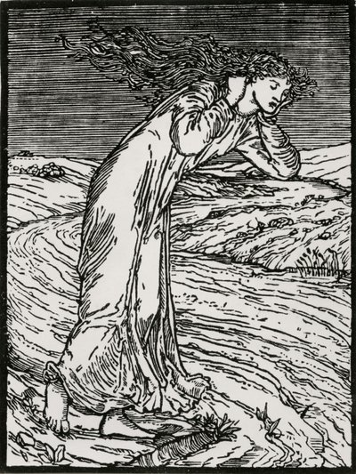 Psyche som kaster seg i elven av Edward Coley (after) Burne Jones