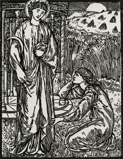 Psyche og Ceres av Edward Coley (after) Burne Jones