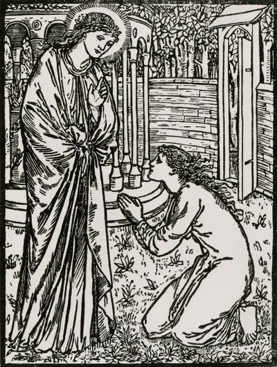 Psyche og Juno av Edward Coley (after) Burne Jones
