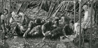 Council Chamber, fra The Briar Rose Series av Edward Coley (after) Burne Jones