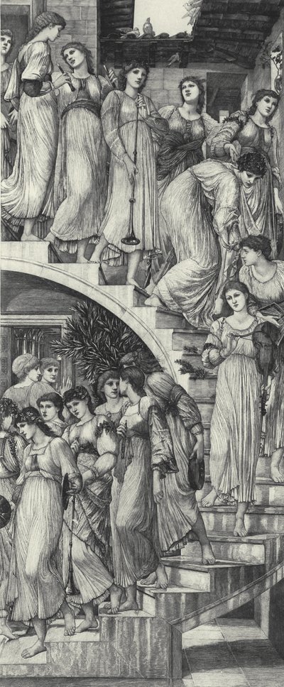 Den gyldne trapp av Edward Coley (after) Burne Jones