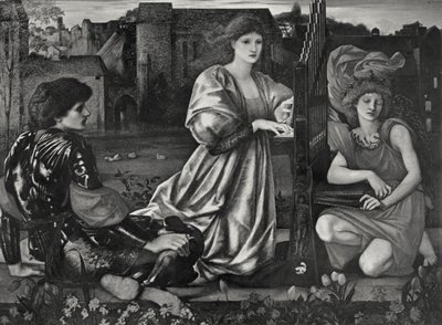 Kjærlighetssangen av Edward Coley (after) Burne Jones