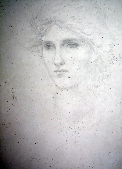 Head Study - Bessie Keane, ca. 1898 (blyant på papir) av Edward Coley Burne Jones
