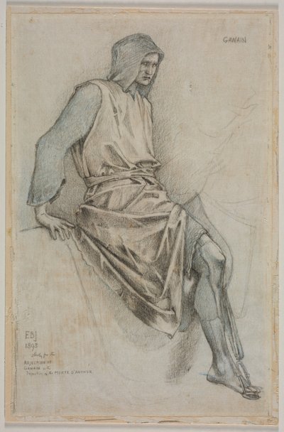 Studie zum Scheitern von Gawain aus den Heiligen Gral Tapisserien von Edward Coley Burne-Jones