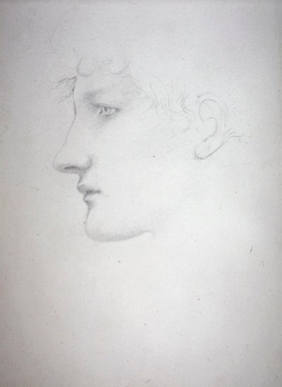 Study of a Head - Bessie Keane, ca. 1893 (blyant på papir) av Edward Coley Burne Jones