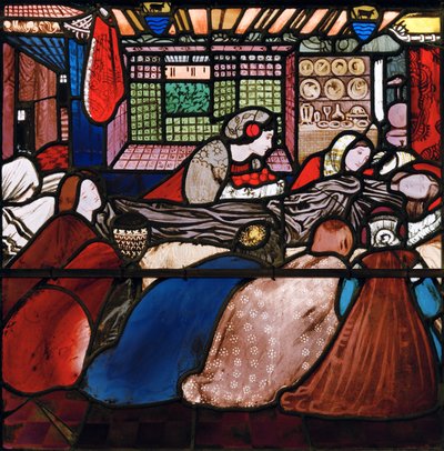 Death of St Frideswide, 1859 (farget glass) av Edward Burne Jones
