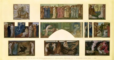 Design for "Cupid and Psyche"-dekorasjonene på No.1 Palace Green, Kensington, 1872 av Edward Burne Jones