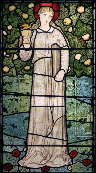 Faith, 1867 (farget glass) av Edward Burne Jones