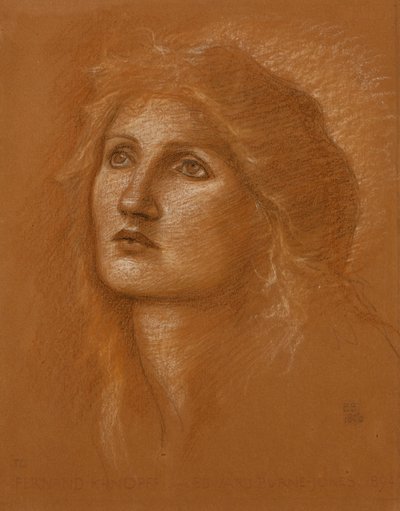 Hodet for en kvinne, 1890 av Edward Burne Jones