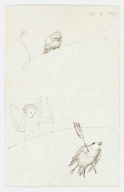 Brev til kunstnerens barnebarn Angela Thirkell (blyant på papir) av Edward Burne Jones