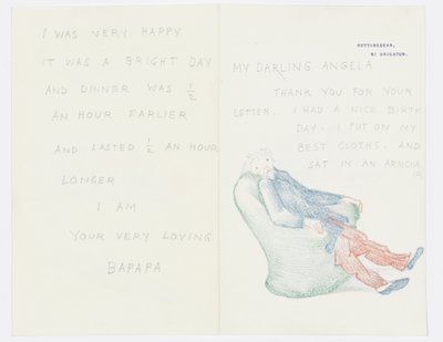 Brev til kunstnerens barnebarn Angela Thirkell (blyant på papir) av Edward Burne Jones