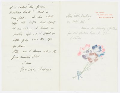 Brev til kunstnerens barnebarn Angela Thirkell (blyant på papir) av Edward Burne Jones