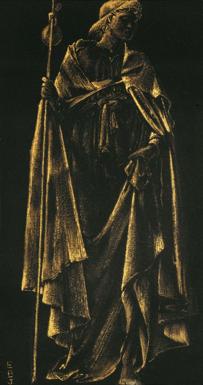 Ministering Angel (gullmaling på papir) av Edward Burne Jones