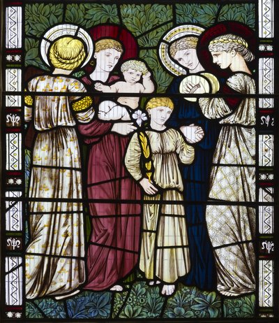 Mødre og barn, 1865 (farget glass) av Edward Burne Jones