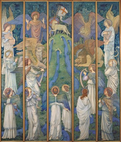 Paradis, med tilbedelsen av det hellige lam, ca. 1875-80 av Edward Burne Jones