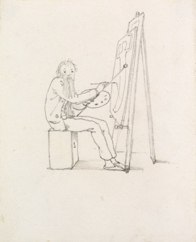 Selvkarikatur, 1874 av Edward Burne Jones