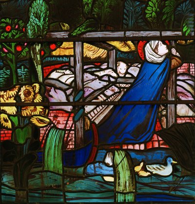St Frideswide, detalj, 1859 (farget glass) av Edward Burne Jones