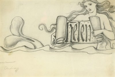 Studie for Helen, ca. 1880 av Edward Burne Jones