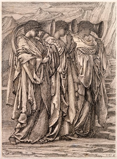 Studie for "The Challenge in the Wilderness", ca.1875 av Edward Burne Jones
