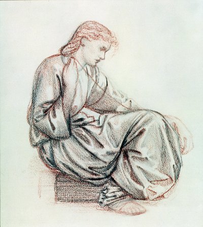 Study for The Fates (blyant og rødt kritt på papir) av Edward Burne Jones