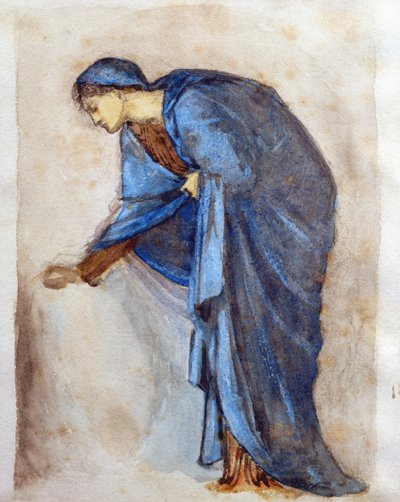 Studer for en figur av jomfruen (wc) av Edward Burne Jones