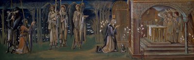 Studie for billedvev "The Attainment of the Holy Grail", ca.1894 av Edward Burne Jones