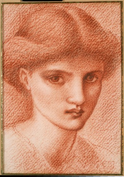 Studie av en jentes hode av Edward Burne Jones