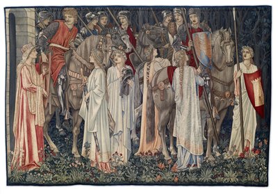 The Arming and Departure of the Knights, billedvev designet av kunstneren og vevd av Morris & Co., 1895-96 av Edward Burne Jones