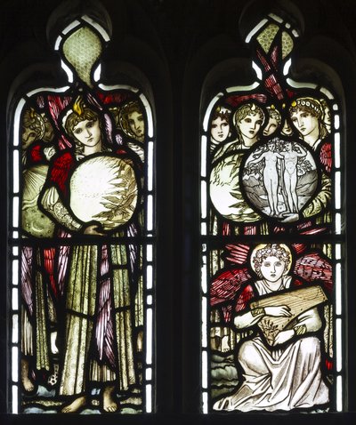 The Days of Creation, 1874 (farget glass) av Edward Burne Jones