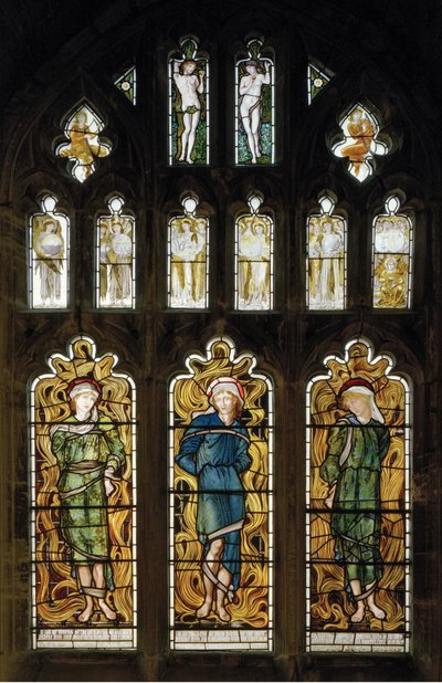The Fiery Furnace, 1870 (farget glass) av Edward Burne Jones