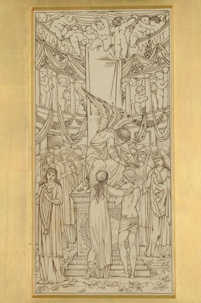 The Mystic Marriage, 1871-74 (blekk på papir) av Edward Burne Jones