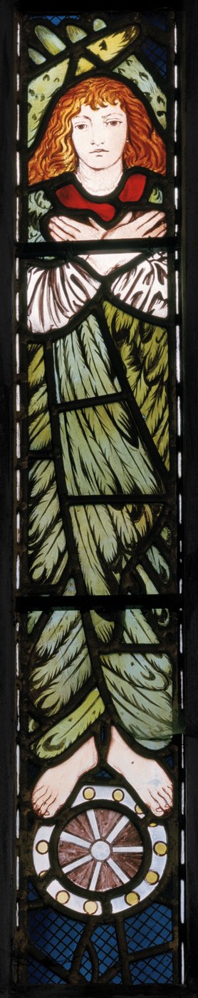 Det nye Jerusalem, engel, detalj, 1862-3 (farget glass) av Edward Burne Jones