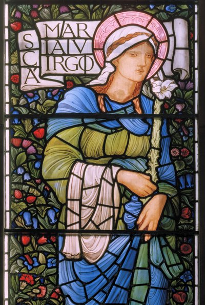 The Virgin Mary, East Window, 1880 (farget glass) av Edward Burne Jones